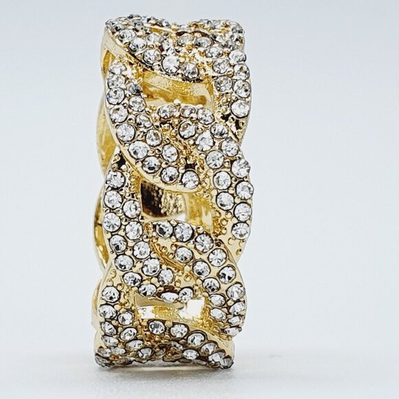 🎀Crystal Zircon Hip Hop Iced Out 18K Gold Plated Mens Diamond Ring,UNVN12381 - Picture 6 of 15